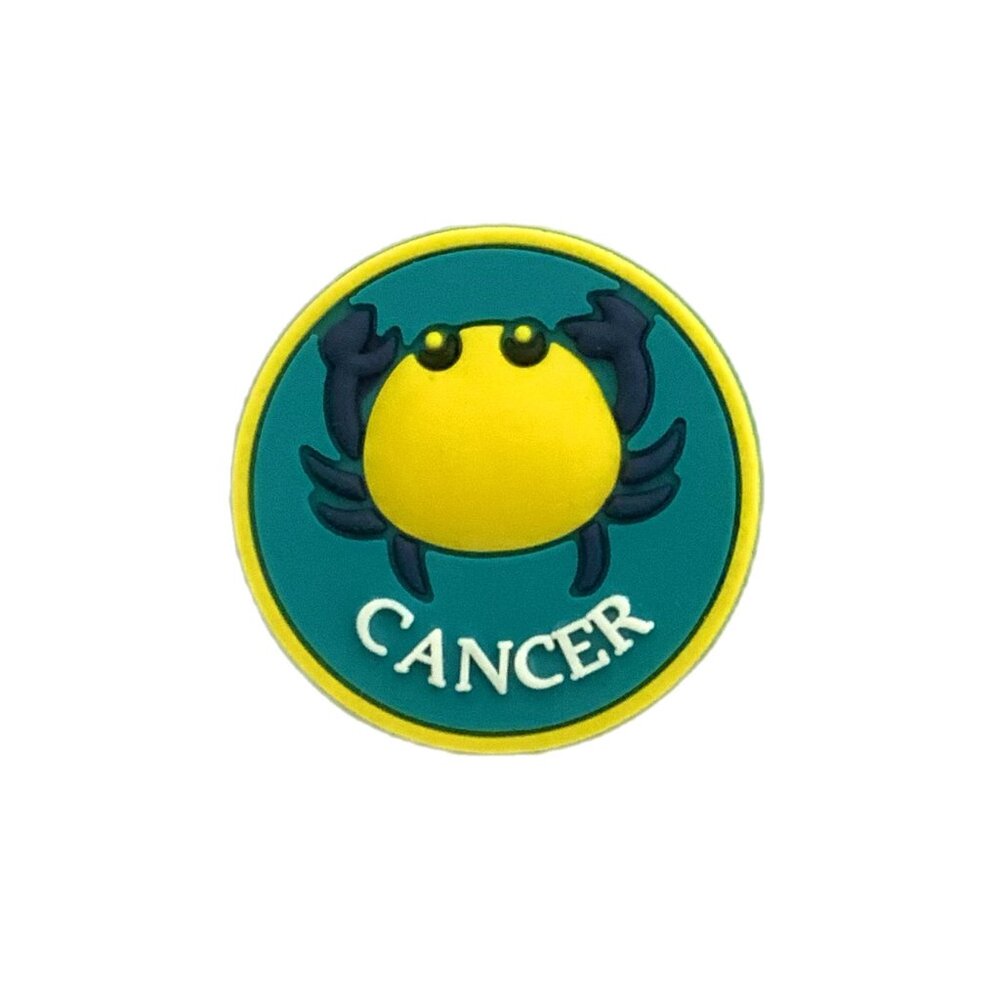 Cancer Zodiac Sign Cartoon Blue Yellow Croc Charm